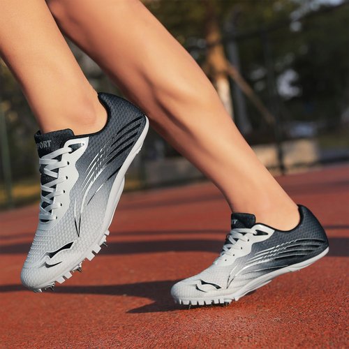 cungel New Upgrade Track and Field Shoes for Men Women Girls Boys 8 Spikes Sneakers Outdoor Professional Running Nail Spikes Shoes Sprint Racing Running Jumping Shoes Boys Grils