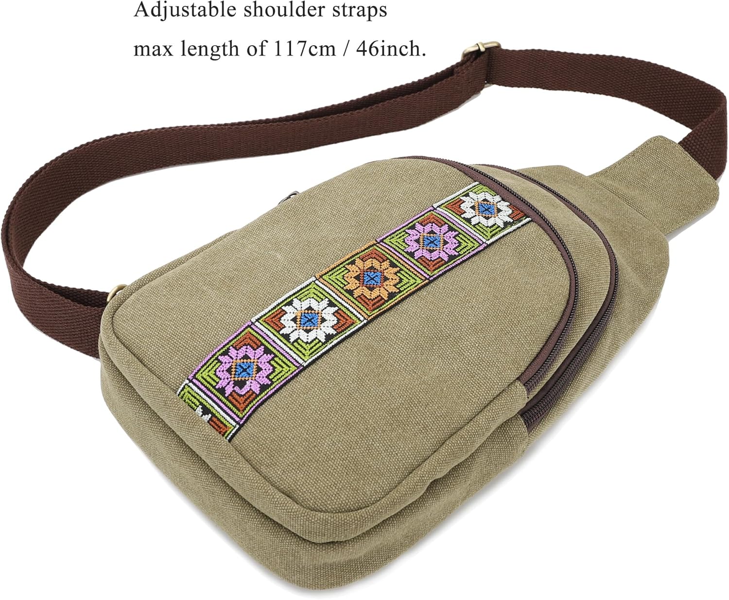 Silkarea Canvas Sling Bag - Stylish Crossbody Purse for Travel & Hiking | Small Daypack Backpack