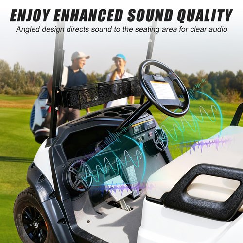 CYOOYC Under Dash Kick Speaker Pod Brackets for E-Z-Go TXT 1994+ Golf Cart Accessories, Front Kick Panels Loudspeaker Mount Support for 6.5" Speakers, High-Density PP Plastic, 2PCS