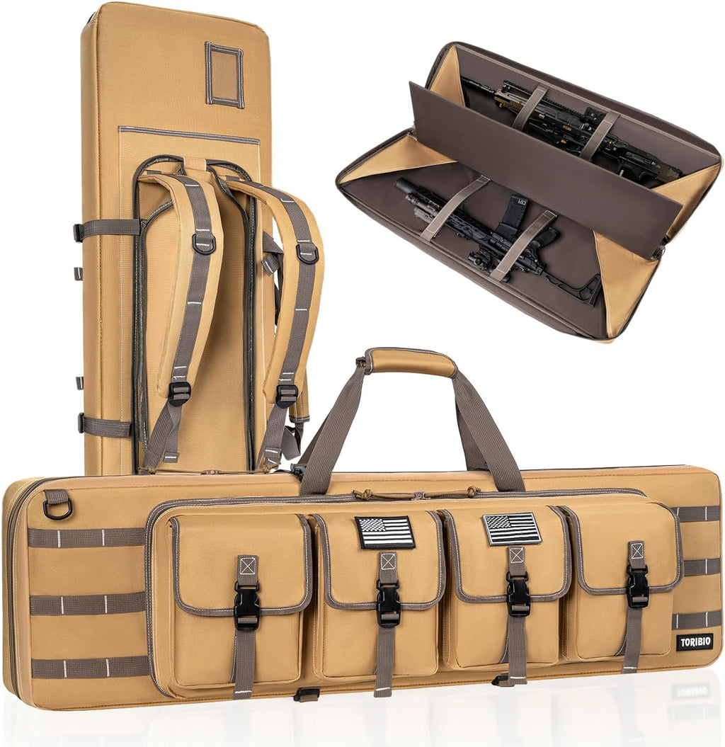TORIBIO Tactical Double Rifle Case - Soft Gun Bag for Secure Storage & Transport | Fits 32" to 55" Rifles