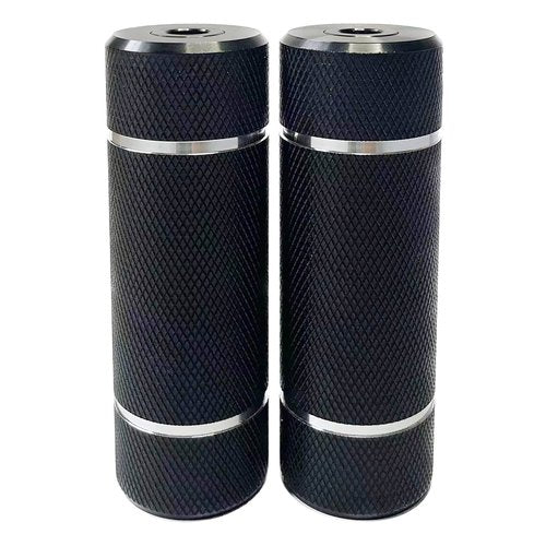 WADEKING WHW BMX Bike Pegs 4.3" Compatible with Both 14mm and 3/8 Inch Axles, Wheel Studs，Aluminum Alloy Durable and Stylish Non-Slip (Black)