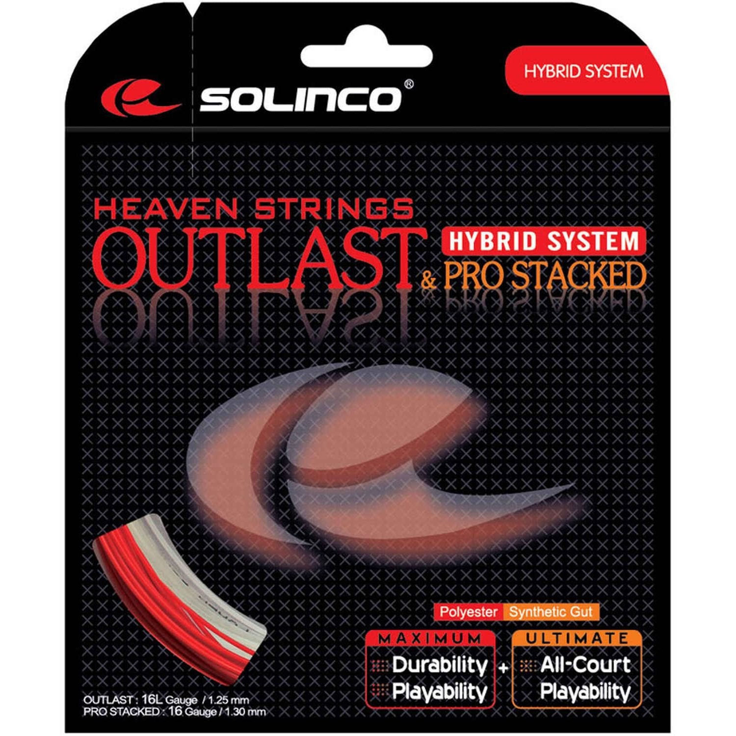 Solinco Outlast+Pro-Stacked Hybrid Tennis String Set-17+16