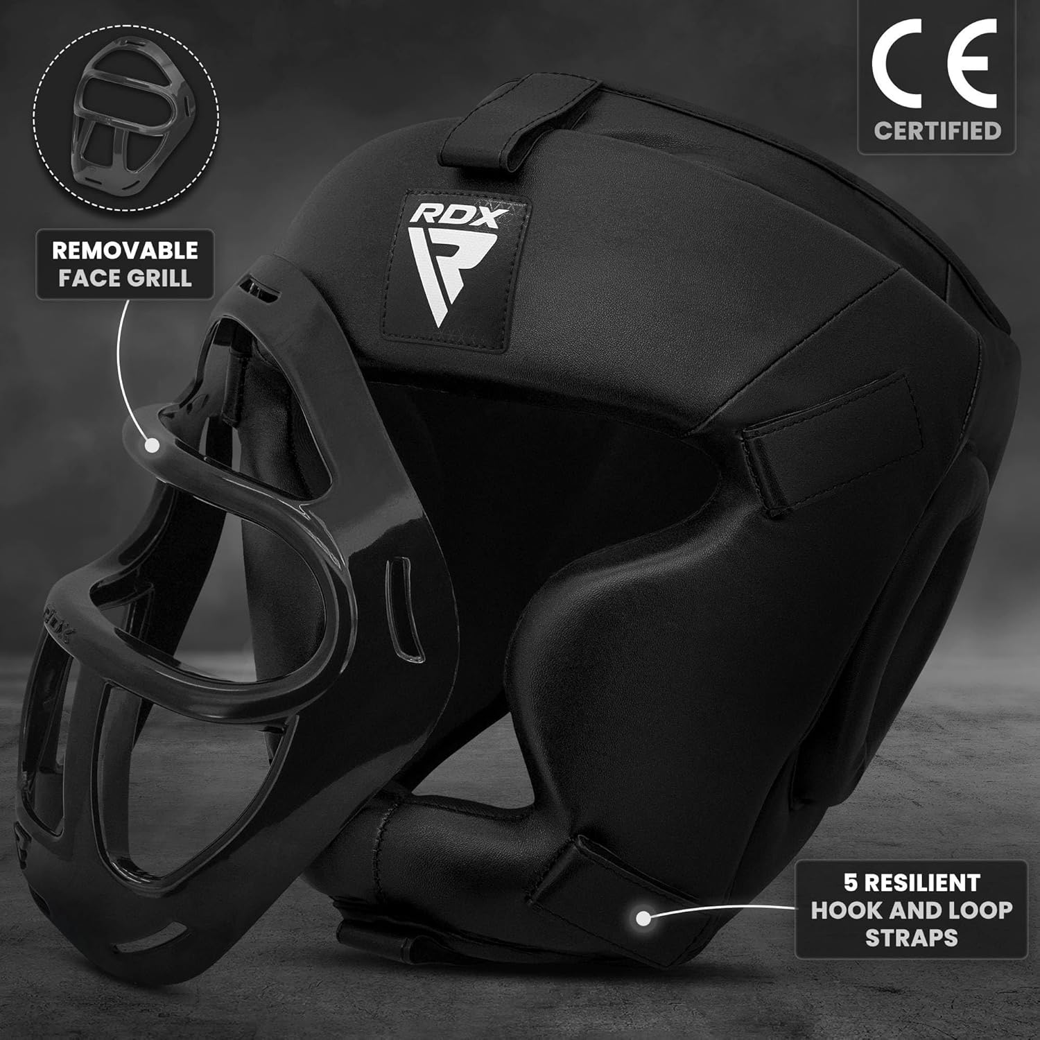 RDX Boxing Headgear - Removable Face Grill for MMA, Muay Thai, Kickboxing & Sparring | Adjustable Fit
