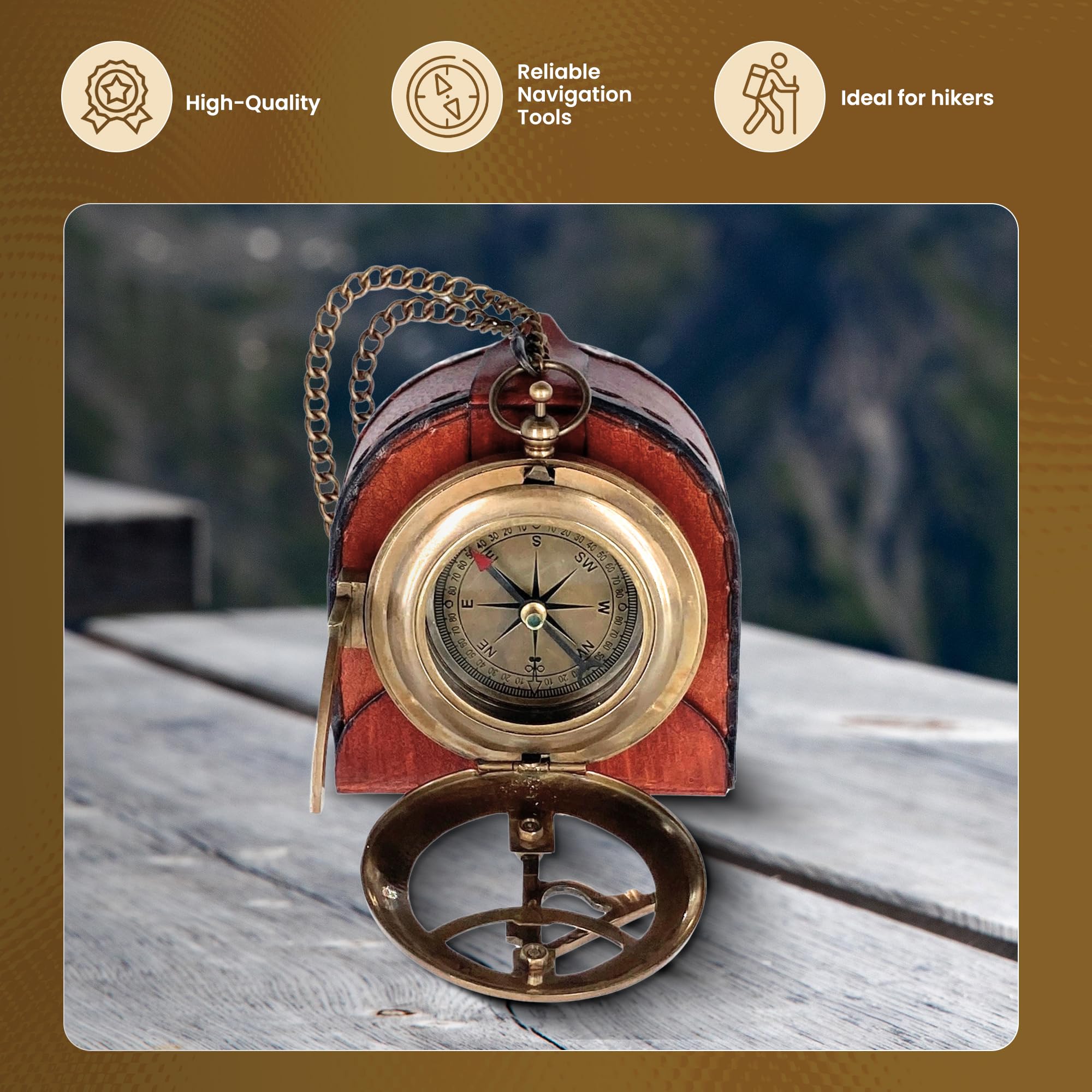 So You Can Sundial Compass Gift Hiking - Camping - Keepsake Engraved Compass Gifts for Men - Son - Boys - Women - Girls