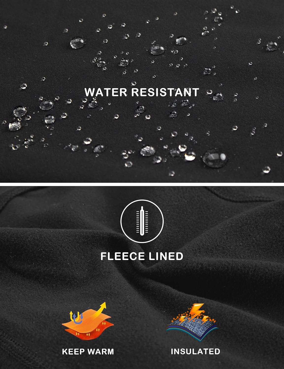ZUTY Fleece-Lined Winter Leggings - Water-Resistant, Thermal Insulated, High-Waisted with Pockets | Plus Size
