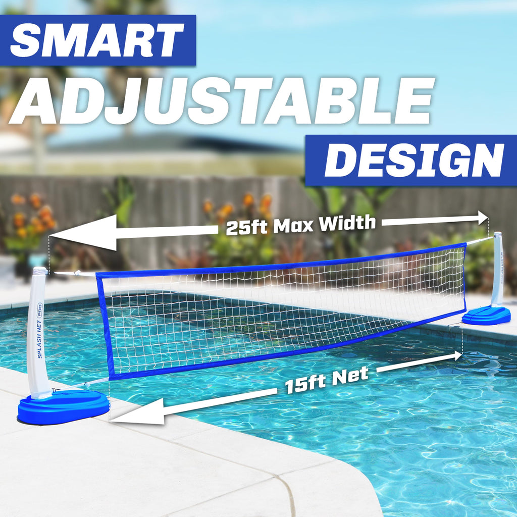 GoSports Splash Net PRO Pool Volleyball Net Includes 2 Water Volleyballs and Pump