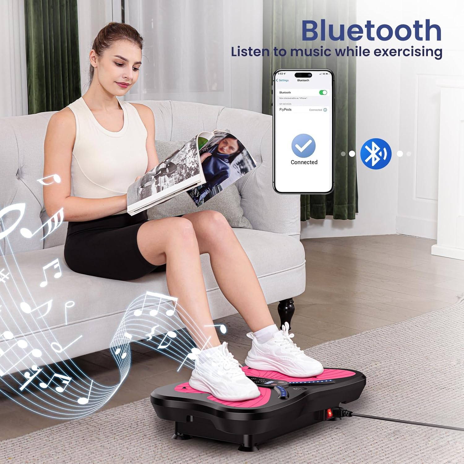Skiennix Vibration Plate Exercise Machine - Full-Body Weight Loss & Lymphatic Drainage | 400 Lbs Capacity, 200 Adjustable Speeds