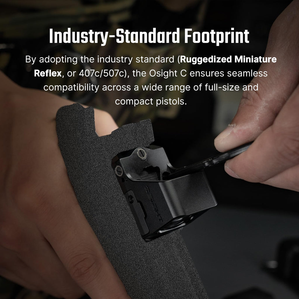 Osight C Micro Red Dot Sight, 3 MOA Dot & 32 MOA Circle Reticle, 407c/507c Footprint Open Reflex Sight, Parallax-Free Durable Sights for Full-Sized Setups