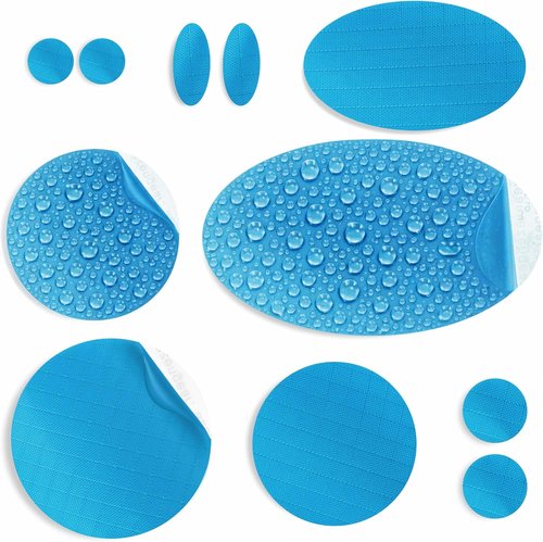 aZengear Repair Patches - Waterproof Self-Adhesive for Jackets, Tents, Shoes & More | 11 Pcs Turquoise