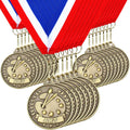 Quelay Gold Winner Medals - 100 Pcs 2'' Award Medals with Neck Ribbons for Tournaments & Competitions