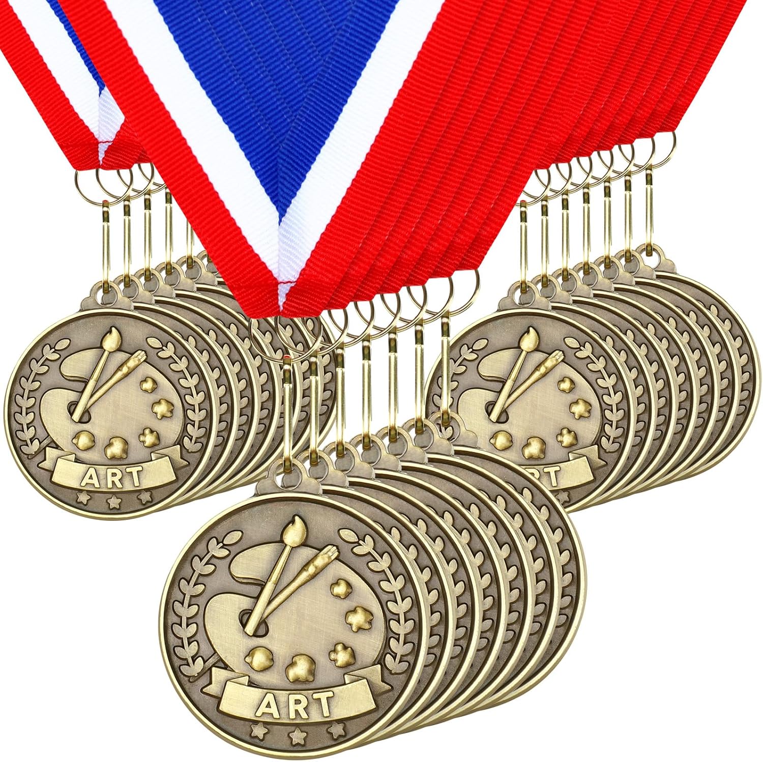 Quelay Gold Winner Medals - 100 Pcs 2'' Award Medals with Neck Ribbons for Tournaments & Competitions