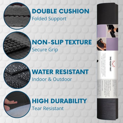Foldable Yoga Mat Thick, in 6 Combinations; Greater Support and Protection for Joints, Body Alignment System, and Sections for Hands and Feet. Non-slip texture and water-resistant