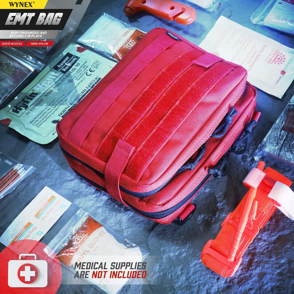 WYNEX Tactical Large Admin Pouch - Double Layer Molle EDC Utility Pouch with Map Sleeve & Flag Patch