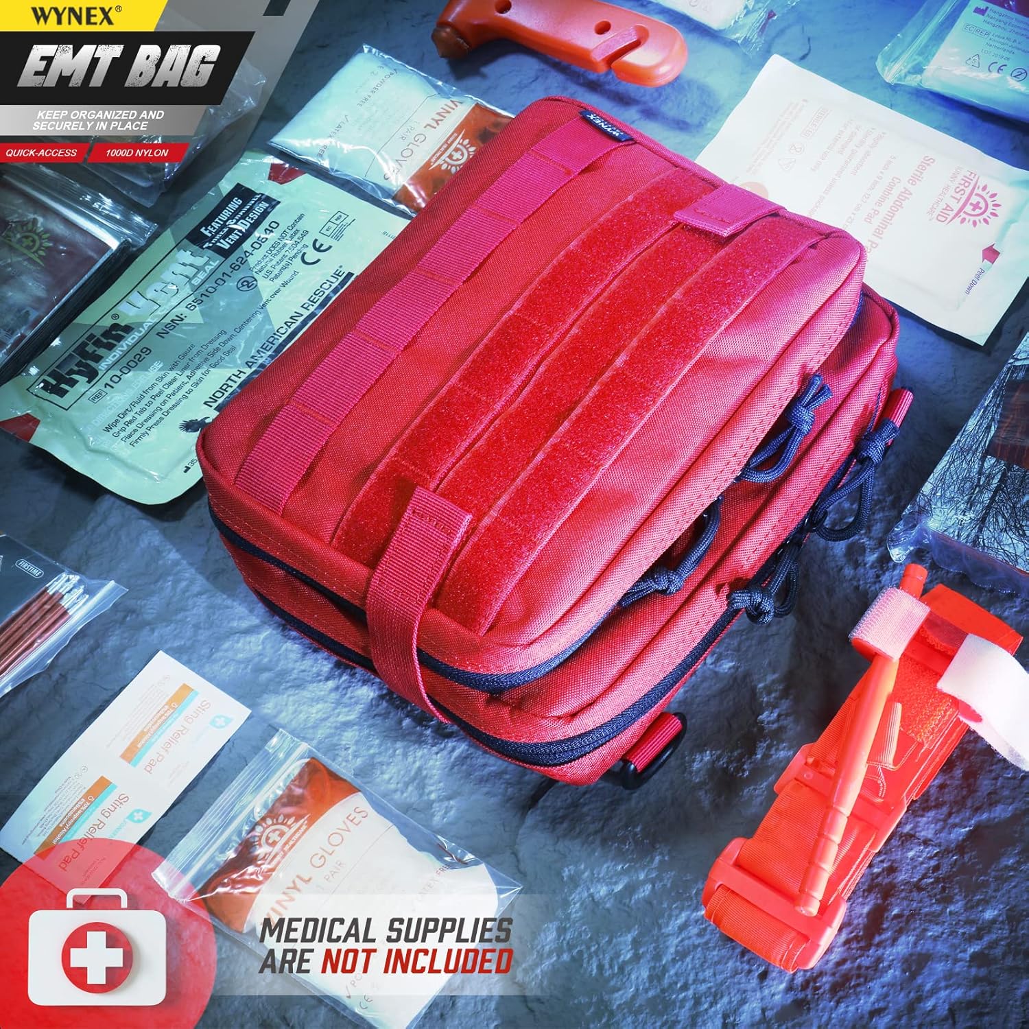 WYNEX Tactical Large Admin Pouch - Double Layer Molle EDC Utility Pouch with Map Sleeve & Flag Patch