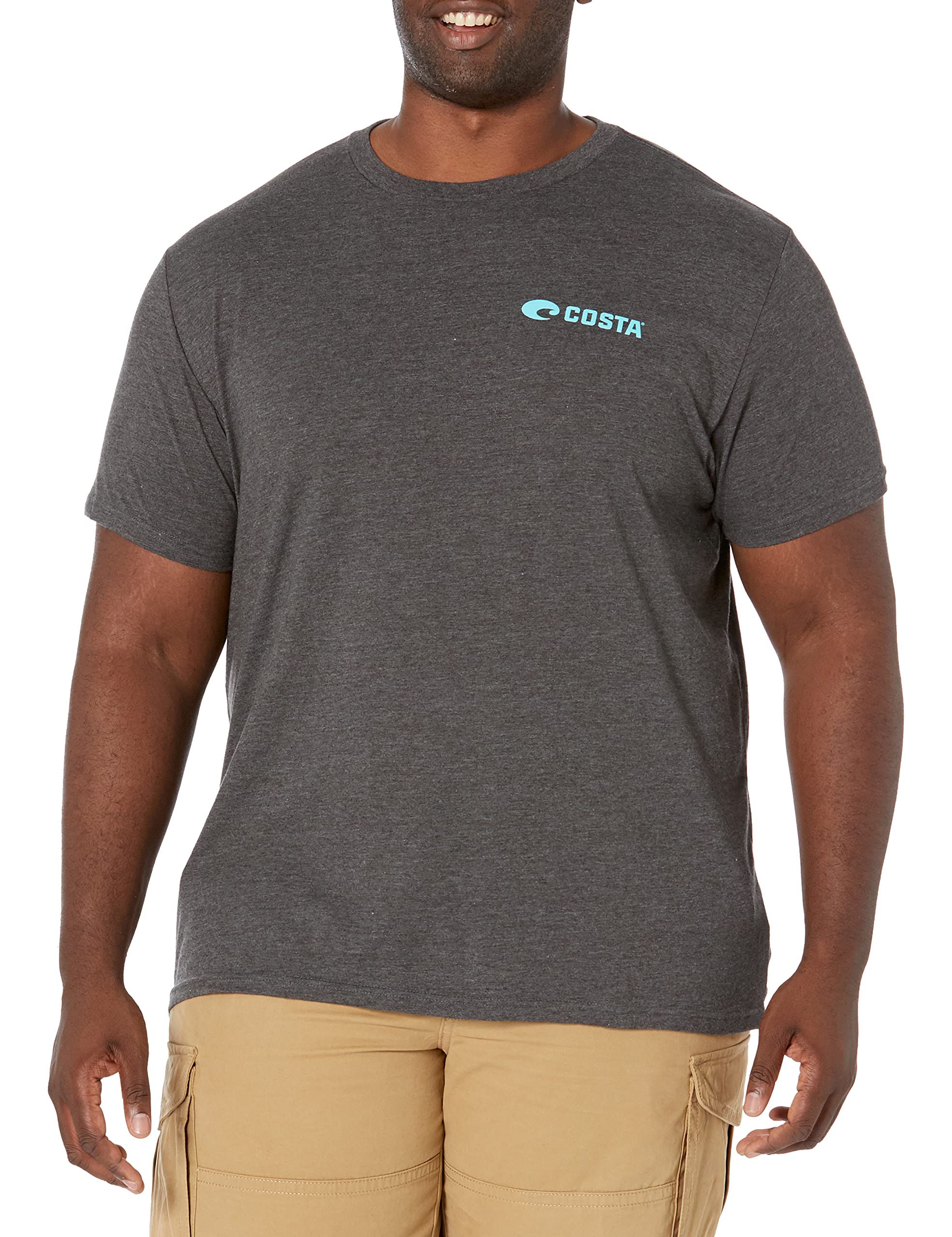 Costa Del Mar Topwater Short Sleeve T Shirt, Dark Heather, Large