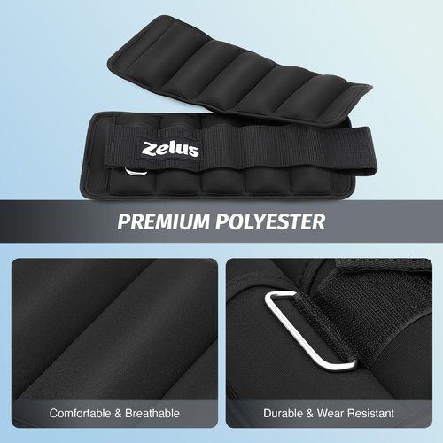 ankle weight, Weighted Ankle Weight Set with Removable Sandbags, 0.2-4 lb per Ankle Strap for Gym Yoga Jogging Walking（Midnight）