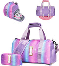 Skiennix Personalized Gym Bag for Girls - Stylish Weekender with Shoe Compartment & Makeup Pouch (Letter I)