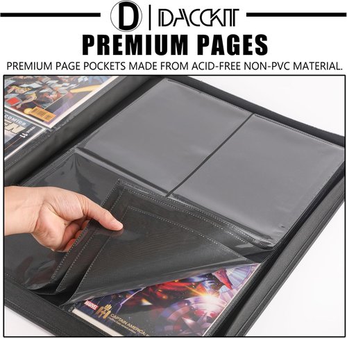 D DACCKIT Premium Comic Binder - Holds 96 Regular Comics with Sleeves | Classic White Storage Album