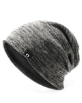 FURTALK Winter Beanie Hats for Men Women Warm Fleece Lined Double Layer Skull Cap Unisex Soft Slouchy Beanie, Black-Grey Mixed