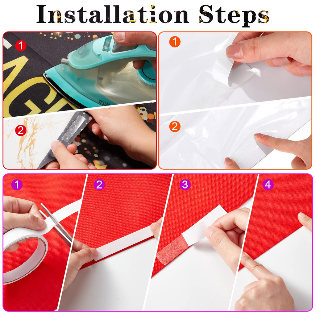 Timtin VIP Entrance Banner Photography Backdrop with Red Carpet Runner, Paparazzi Props, 2.6 x 15 ft Rug, Double-Sided Tape for Party Decorations and Movie Theme Events