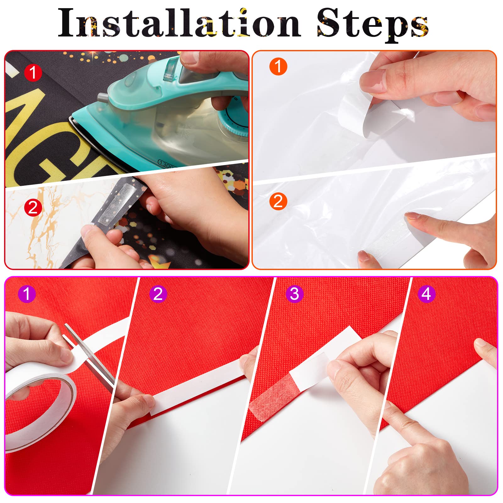 Timtin VIP Entrance Banner Photography Backdrop with Red Carpet Runner, Paparazzi Props, 2.6 x 15 ft Rug, Double-Sided Tape for Party Decorations and Movie Theme Events