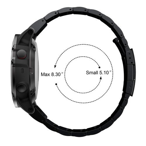 Baihui Band Compatible with Fenix 8 51mm/ Fenix 7X/ Fenix 6X Band, 26mm Titanium Metal Band Quick Fit Replacement Strap for Garmin Fenix 7X/ 6X Pro/ 5X/ 5X Plus/Enduro 3/tactix 7 Bands, Black