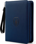 Fabmaker Premium 4 Pocket Zip Card Binder - Portable Album for 320 Trading Cards | Navy Blue