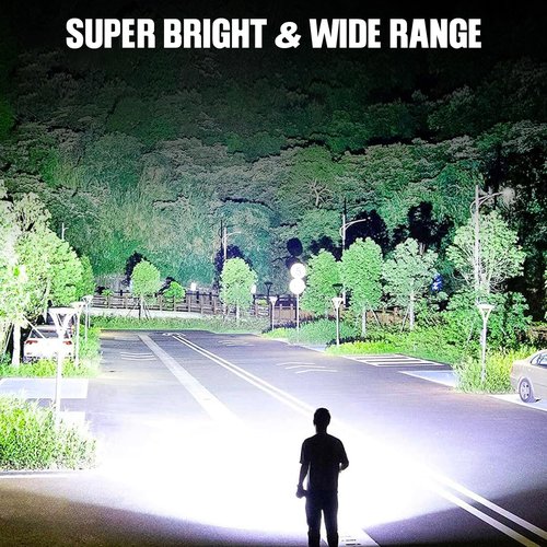 **BERCOL LED Rechargeable Flashlight - 99,000 Lumens Super Bright & Waterproof | 2 Pack for Home & Camping**
