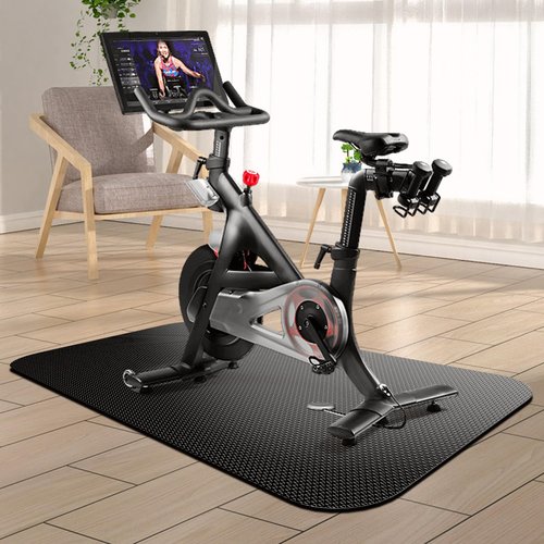 Exercise Bike Mat, Treadmill Mat for Carpet & Hardwood Floors - Noise-Reducing Non-Slip Floor Protector, Durable Fitness Equipment Mat for Stationary Bike, Gym & Home Workouts (Black, 30"x60")
