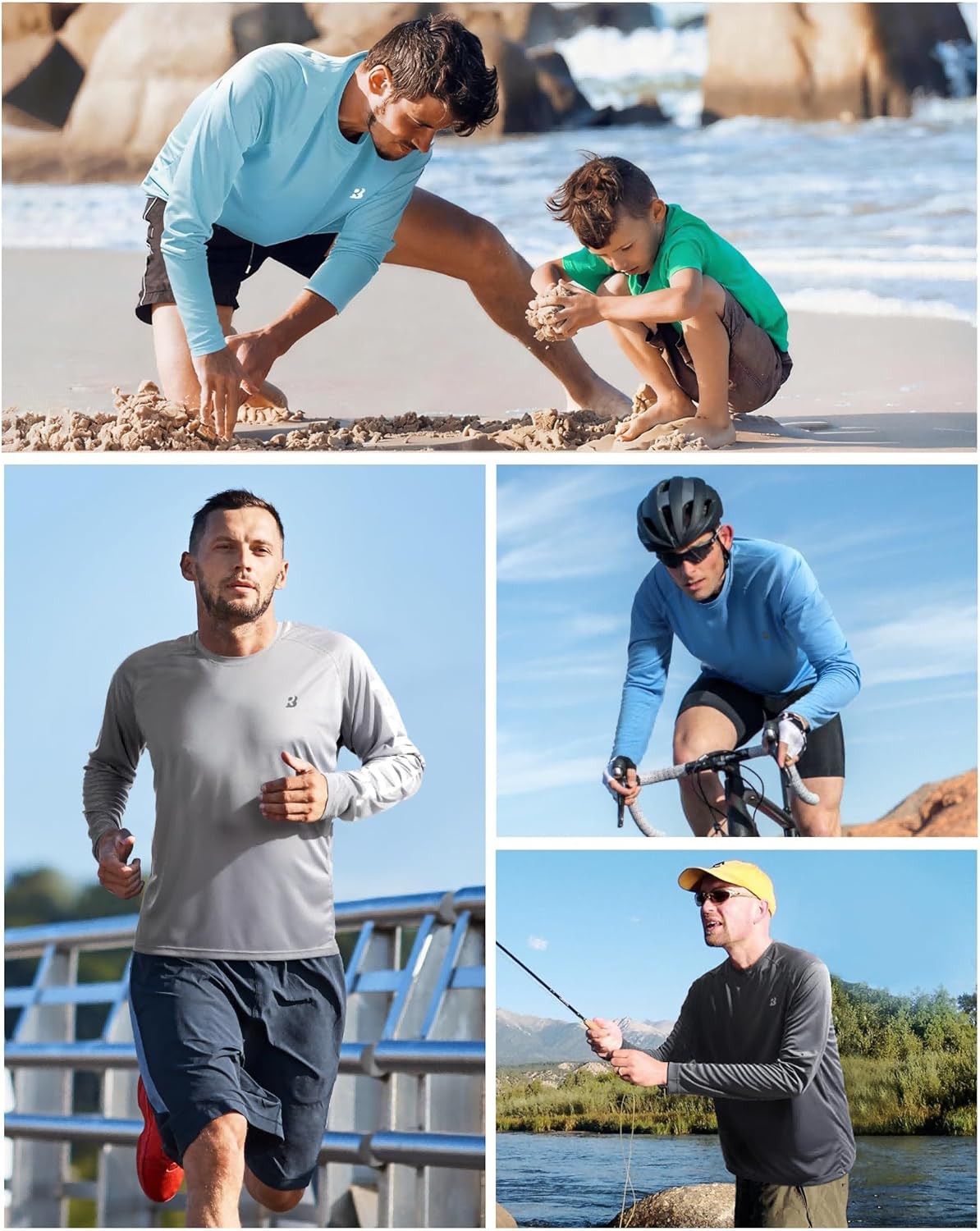 Roadbox UV Sun Protection Shirt - Men's Long Sleeve UPF 50+ Rash Guard for Fishing & Outdoor Activities
