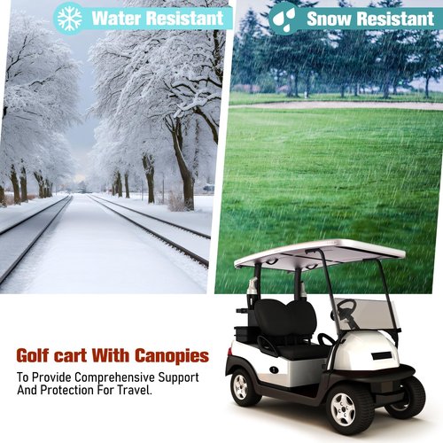 Gemscream Golf Vehicle Cart Front Roof Supports Rack Compatible with 2004-2021 Models, Coated Steel Golf Front Supports