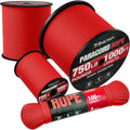 Paracord Rope 750 lb - 1000ft 5/32" Parachute Cord 4MM 12-Strand para Cord - Heavy Duty Spool String for Survival,Camping Gear, Survival Bracelet, Clothesline - Red