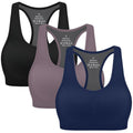 MIRITY Women Racerback Sports Bras - High Impact Workout Gym Activewear Bra Pack of 3
