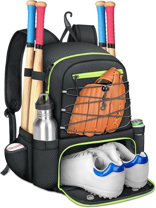 MATEIN Baseball Bat Bag - Lightweight Youth Backpack for 4 Bats & Gear | Large Capacity with Shoe Compartment