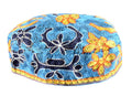 Light Blue Embroidered Kippah (Bucharian Jewish Hat) 60cm