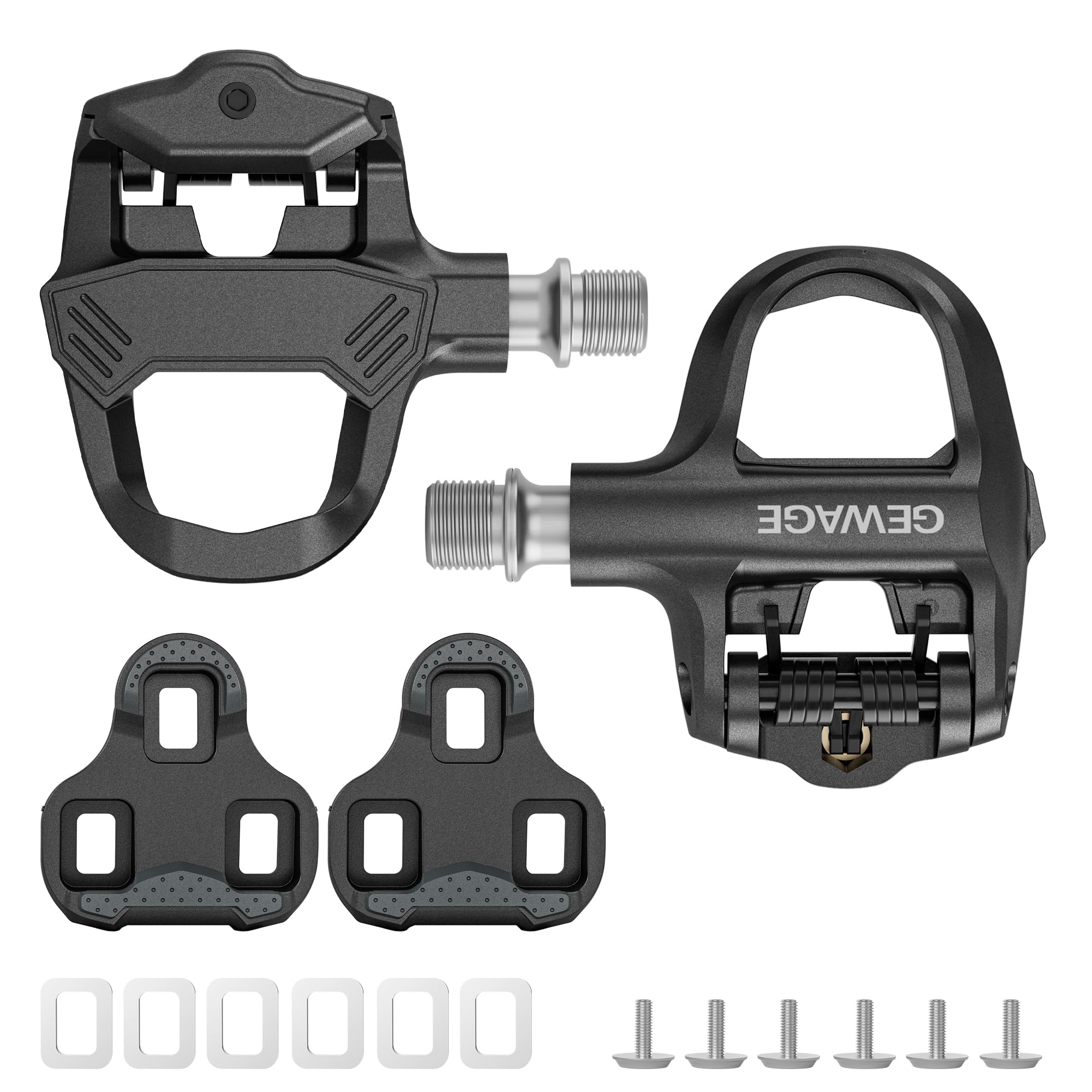 Road Bike Pedals- Ultralight Road Cycling Pedals Clipless Pedals with Cleats Set Compatible with Look KEO System