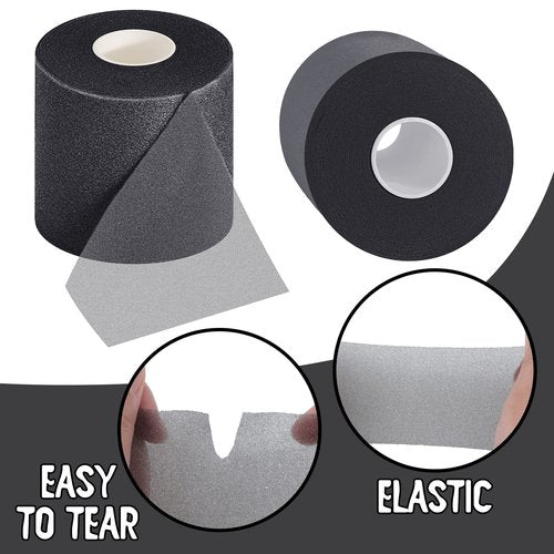 24 Pieces Foam Underwrap Tape Sports Prewrap Athletic Tape Foam Pre Wrap for Ankles Wrists Hands and Knees(Black)