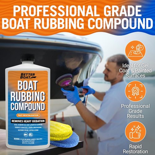 Marine Rubbing Compound - Fiberglass Buffing & Scratch Remover | Gelcoat Polish for Boats