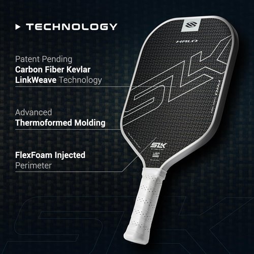 Selkirk Sport SLK Halo Pro MAX Pickleball Paddle | Raw Carbon Fiber Pickleball Paddles with a Rev-Core Power Polymer Core | Designed for Ultimate Spin & Power | Black