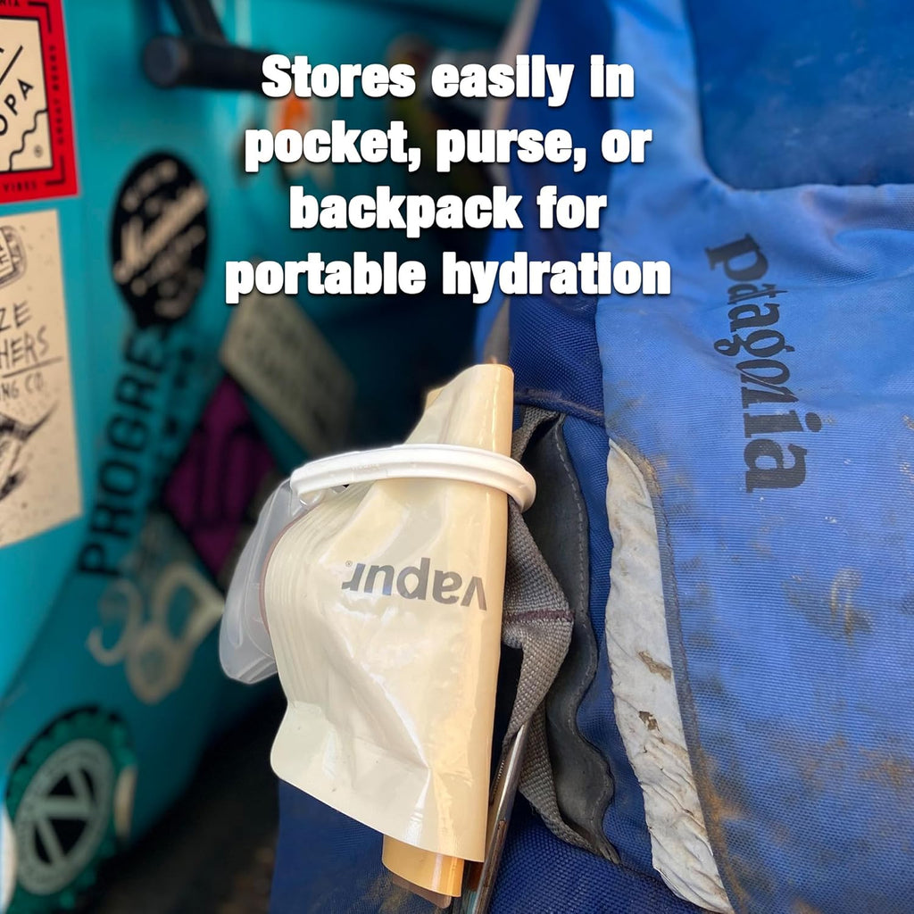 Vapur Anti-Bottle - Flexible Collapsible Design with Detachable Carabiner - 34 Ounce, Admiral Blue