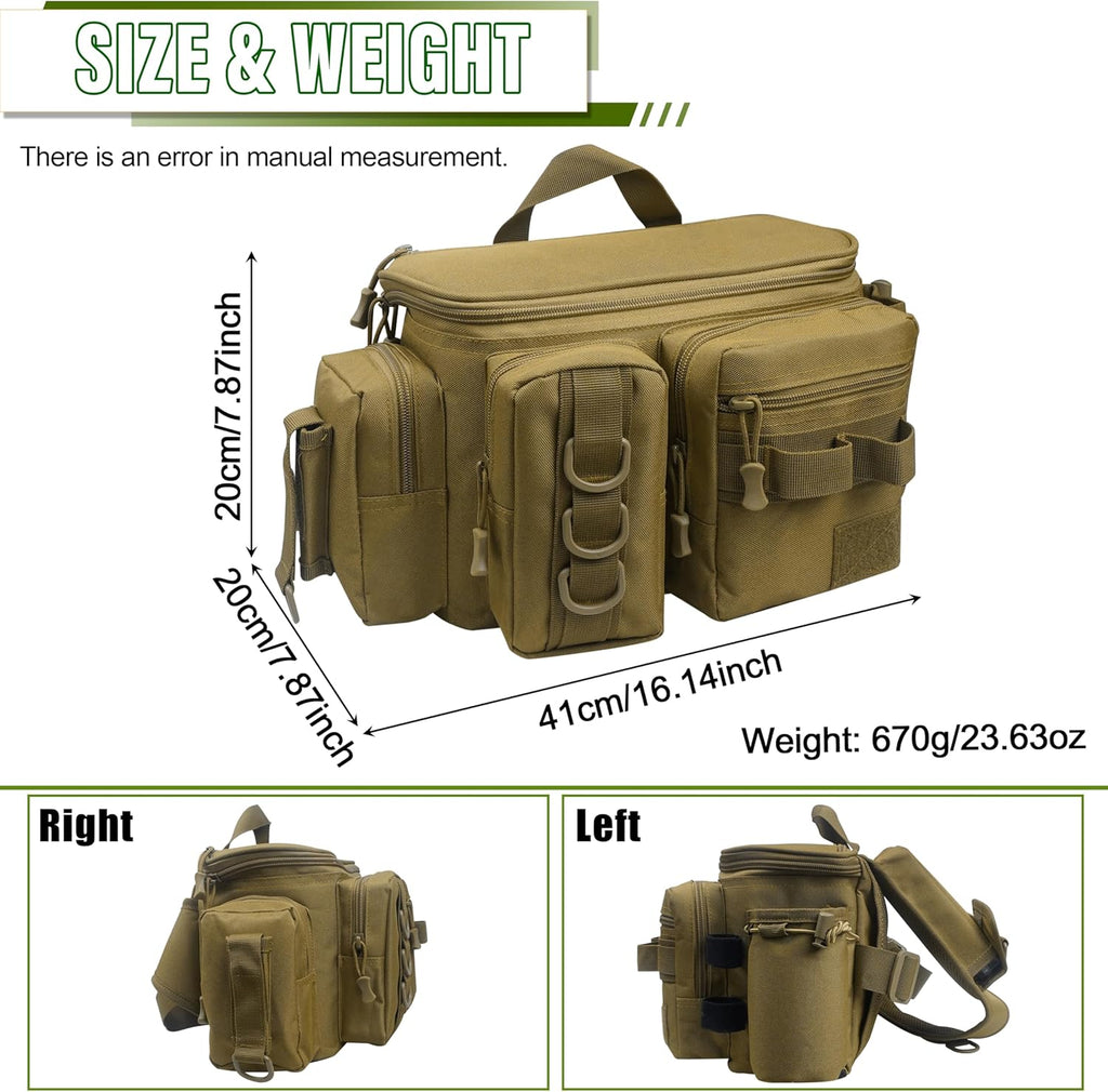 Skiennix Sling Tackle Bag - Lightweight Waterproof Fishing Backpack with Rod Holder | Outdoor Shoulder Pack