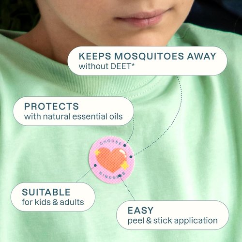 Cliganic Mosquito Repellent Stickers - 90 Pack of Natural, DEET-Free Essential Oil Patches for Kids