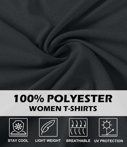 Kinglaman Workout Tops for Women - 5/6 Pack Dry Fit UV Protection Athletic Tees | Perfect for Yoga & Gym