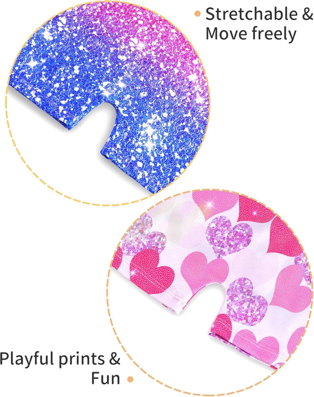 Regine Switzerland 2 Pack Girls Gymnastics Leotards - Sparkly Sleeveless Unitards with Shorts