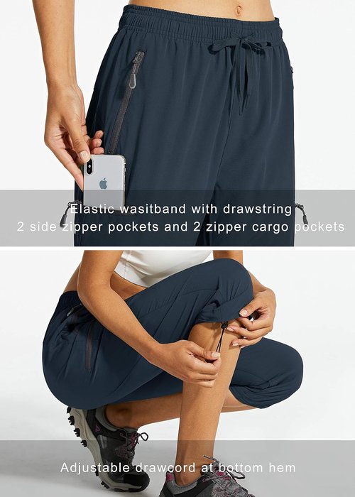 Libin Women's Capri Pants - Lightweight Quick-Dry Hiking Capris with Zipper Pockets | Casual Travel Wear