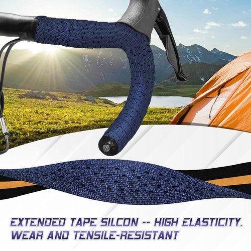 BUCKLOS Silicone Bike Handlebar Tape - Comfortable EVA Grip for Road Bikes | 2 Pcs Aurora-Black