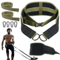 POWLIF Sled Pulling Belt, Adjustable Weight Belt for Pulling with 2 Pulling Straps, Belt for Sled Pulling (One Size)