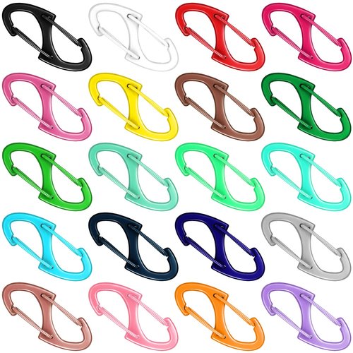 Moxweyeni 20 Pcs Zipper Clip S Carabiner Clips Small Alloy Snap Hook Anti Theft 1. 6 Inch Mini Dual Wire Gate Interlocking Keychain Clip Attachment for Women Men Camping Hiking(Bright Colors)