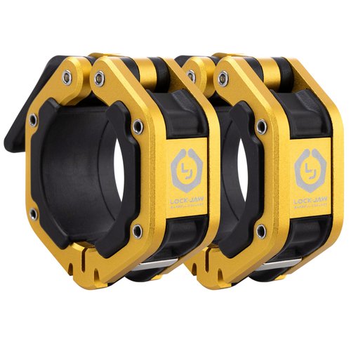 Lock-Jaw FLEX Quick Release Aluminum Barbell Collar with MAGNET (Gold)