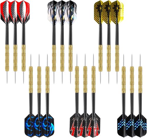 Accmor Steel Tip Darts - 18 Grams Professional Metal Darts Set for Dartboard Play